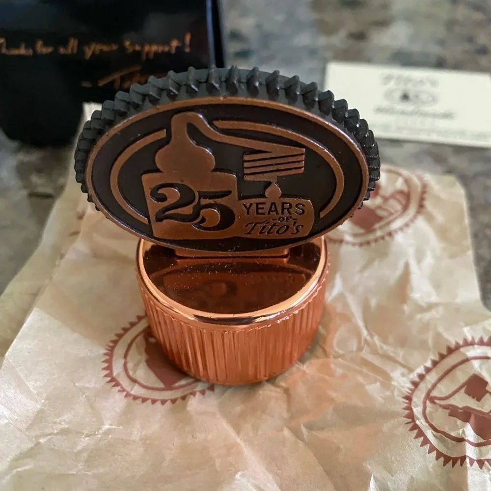 Tito's Vodka 25th Anniversary Bottle Topper Stopper OS Collectible New in Box